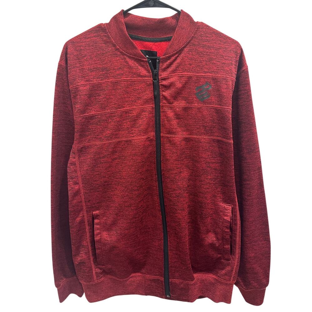 Rocawear Red Full Zip Fleece Lined Bomber‎ Track Jacket Medium Streetwear Sporty